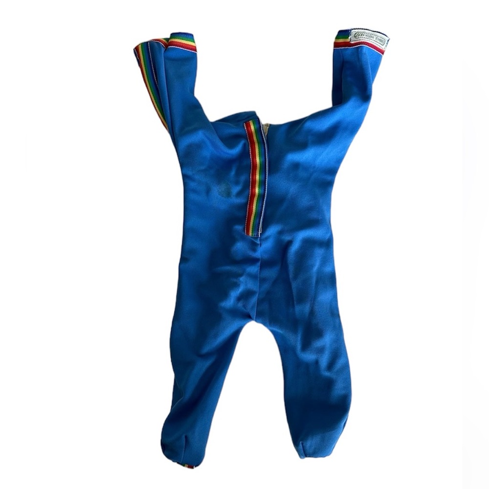 Vintage 80s Cabbage Patch Kids Posable Bodysuit Blue Rainbow